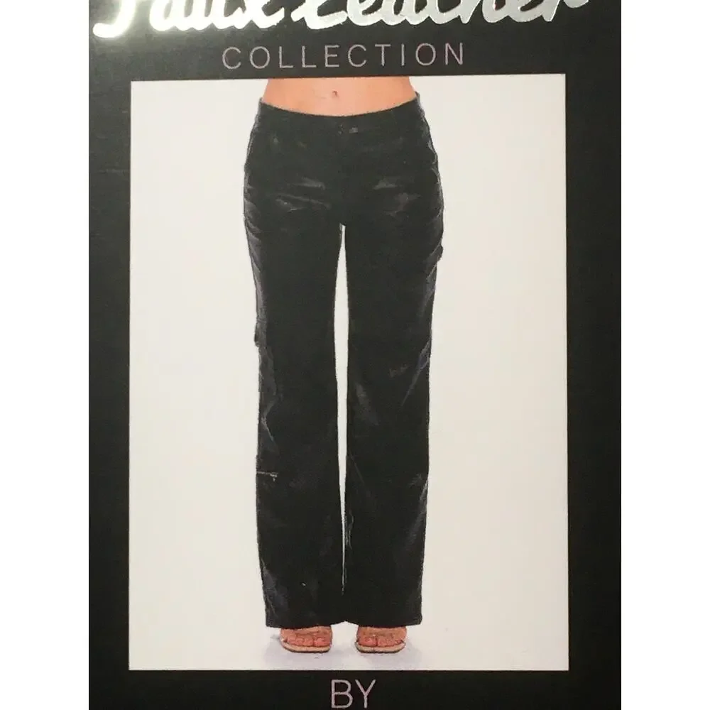 NWT Ci Sono Vegan Leather Collection XL Pants 5 Pocket Zip Pocket Hammer Loop
